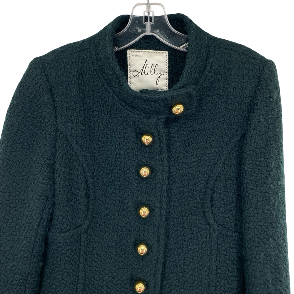 Milly New York Vintage Wool Button Front Pea Coat - Picture 4 of 9